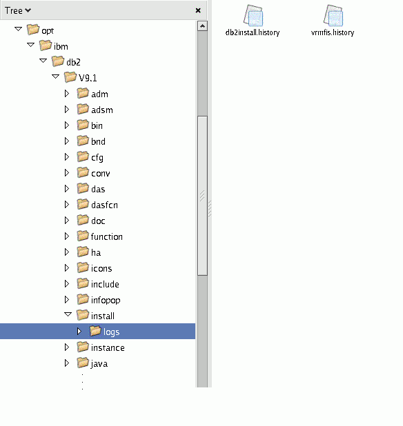 Ubicación del archivo de registro de DB2